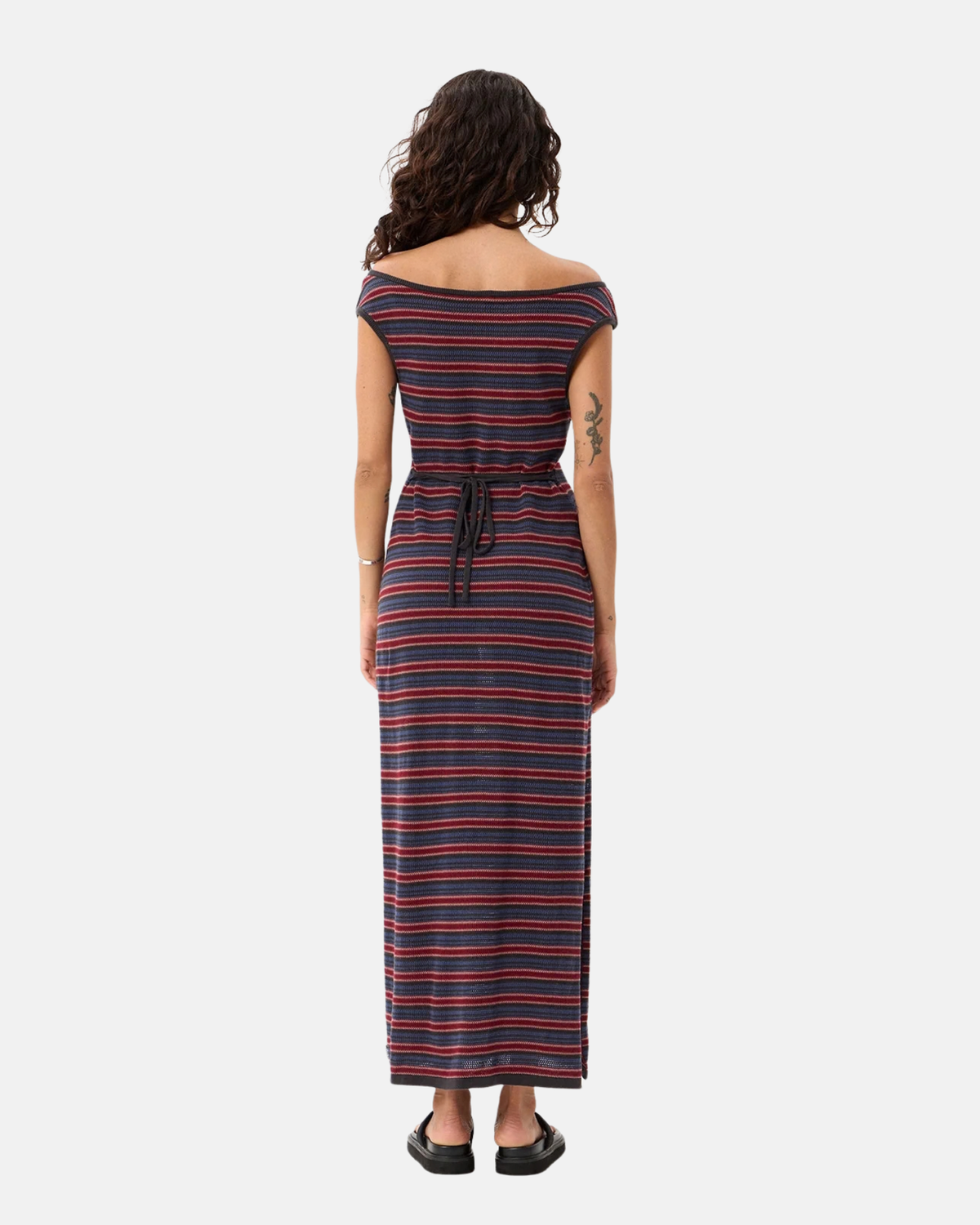 Afends Martina Knit Maxi Dress Club Stripe