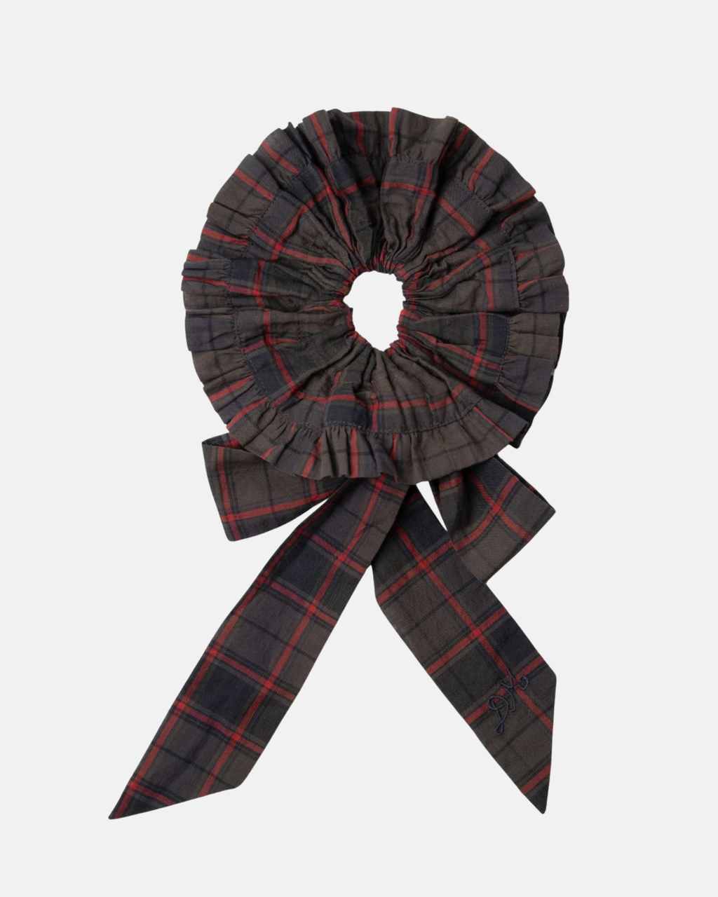Damson Madder Tie Detail Scrunchie Sirius Check