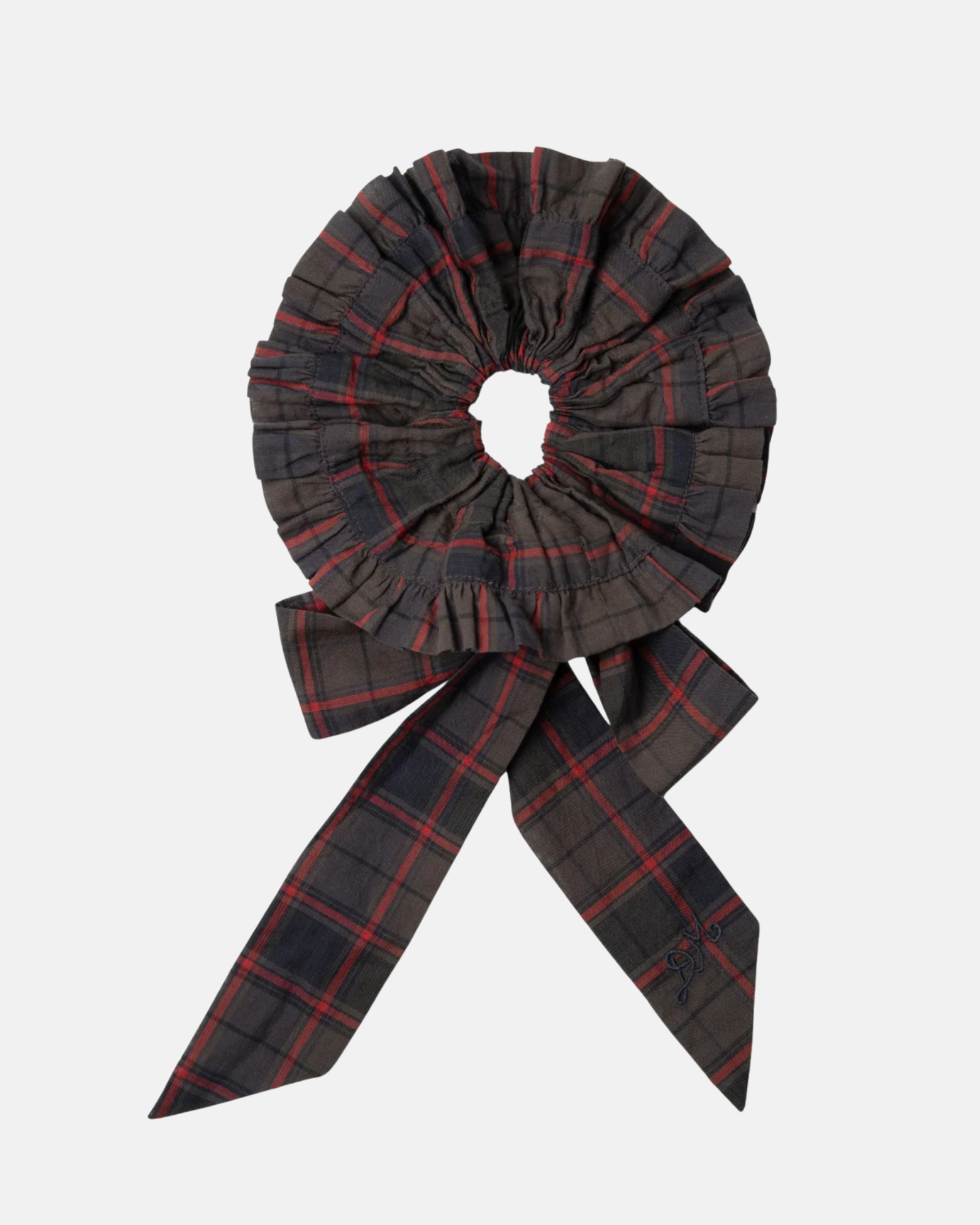 Damson Madder Tie Detail Scrunchie Sirius Check