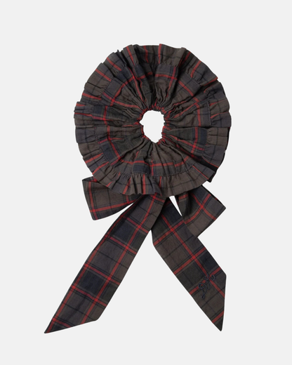Damson Madder Tie Detail Scrunchie Sirius Check