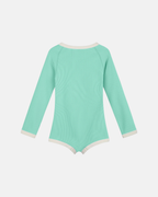 Zulu & Zephyr Mini Stripe Rashie Onesie Aqua
