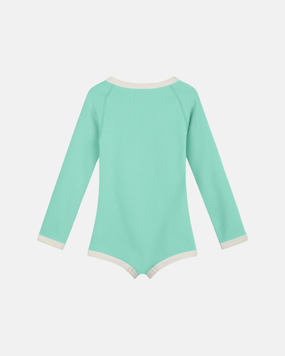 Zulu & Zephyr Mini Stripe Rashie Onesie Aqua