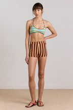 Damson Madder Trudi Reversible Bikini Top Mint or Choc Stripe