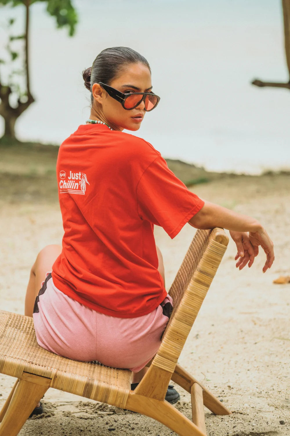 CHILLIN OVERSIZED TEE | POPPY RED