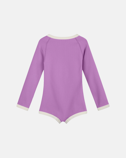 Zulu & Zephyr Mini Stripe Rashie Onesie Lilac