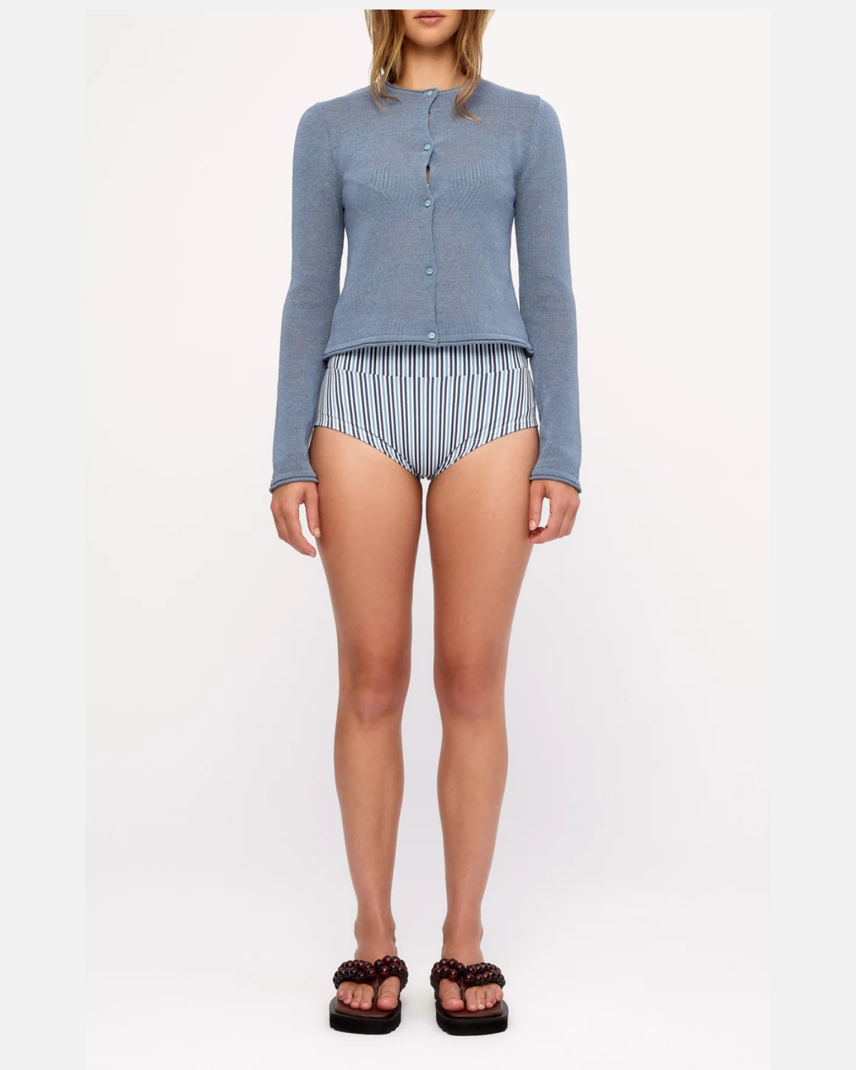 Zulu & Zephyr Denim Blue Knit Cardigan