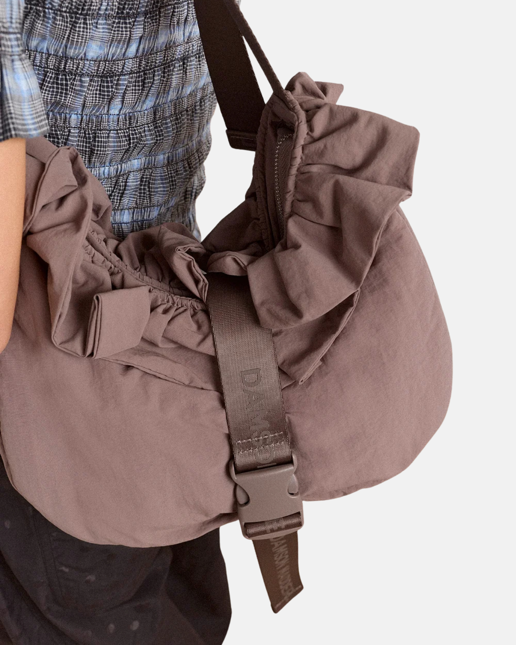 Damson Madder Atticus Buckle Bag Grey