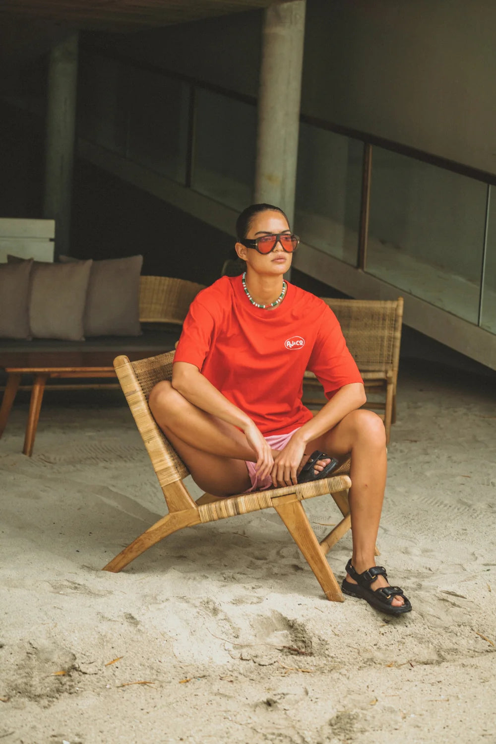 CHILLIN OVERSIZED TEE | POPPY RED