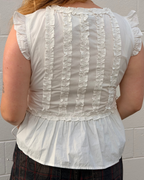Damson Madder Leighton Ruffle Blouse White
