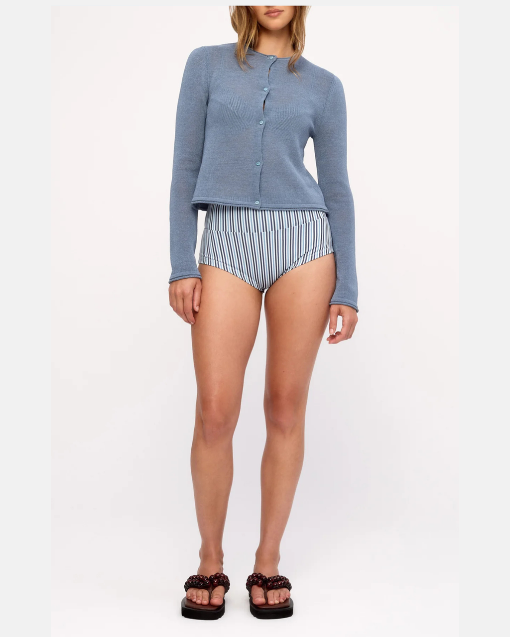 Zulu & Zephyr Blue Pin Stripe Cheeky Boy Short