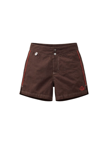 Nordies Boardies Low Waist Snap Front Boardshort Mocha 1