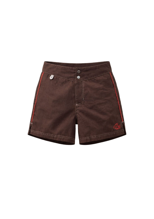Nordies Boardies Low Waist Snap Front Boardshort Mocha 1