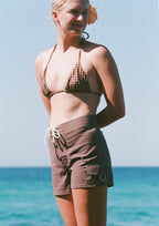 TIE FRONT BOARDSHORT | MOCHA