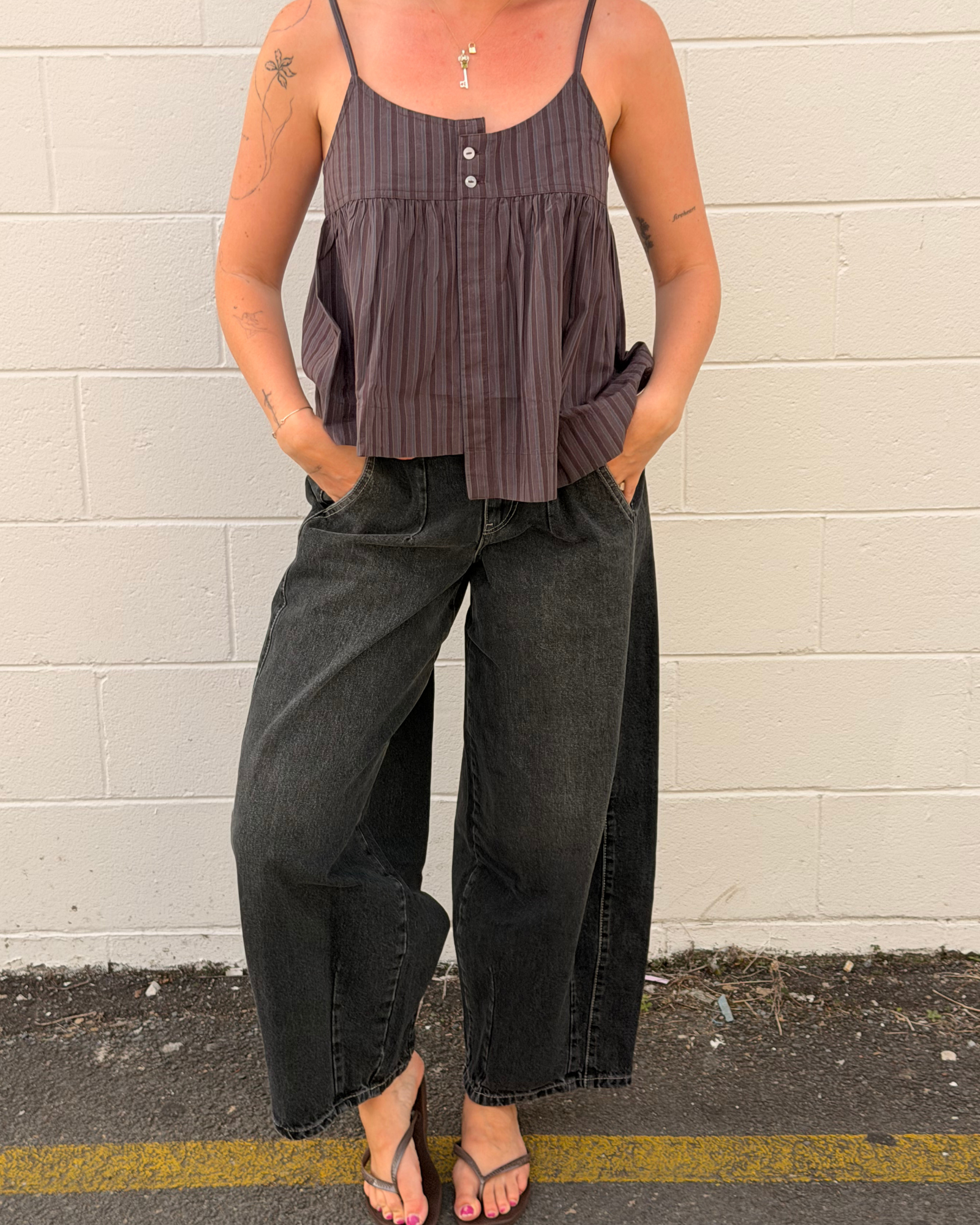 Damson Madder Erika Barrel Jeans Washed Black