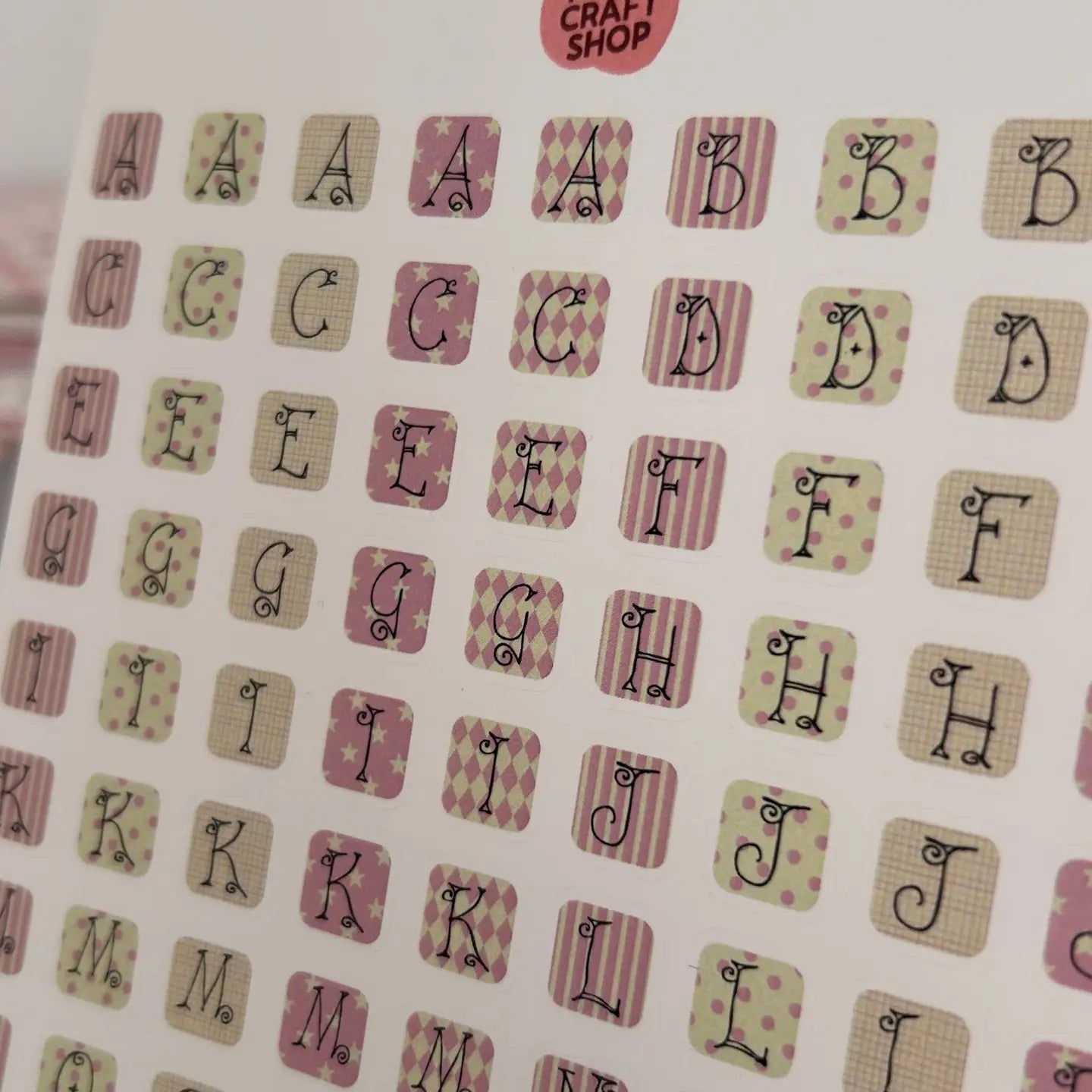 A5 STICKER SHEET COQUETTISH ALPHABET | NANY CRAFT STORE