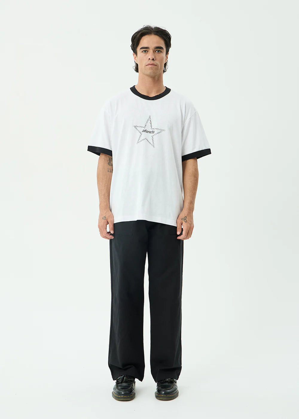 CHAINS BOXY RINGER TEE | WHITE