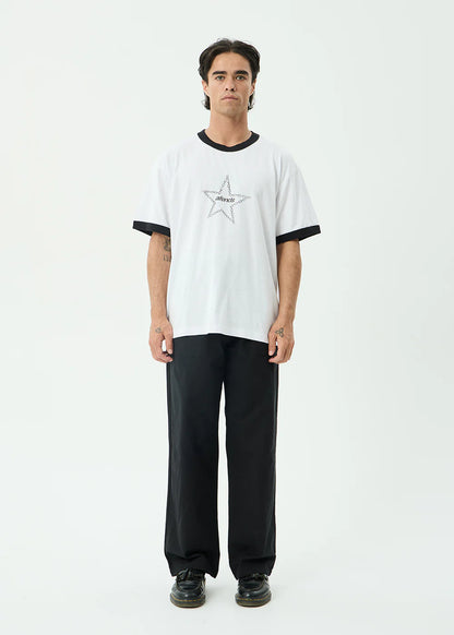 Afends Chains Boxy Ringer Tee White