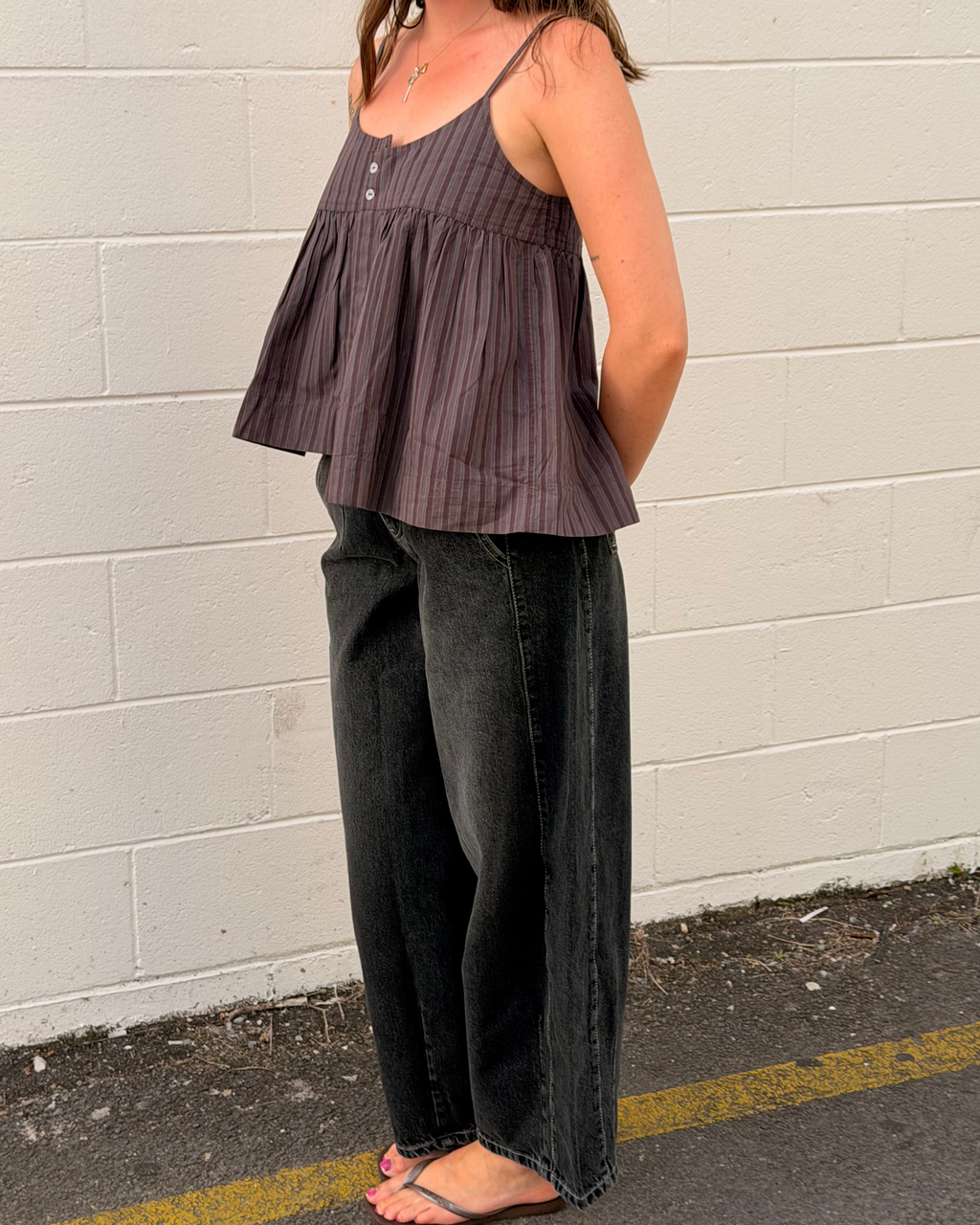 Damson Madder Indie Double Layer Shirt With Cami Merlot Stripe