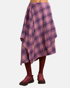 Damson Madder Katana Midi Skirt Magenta Check