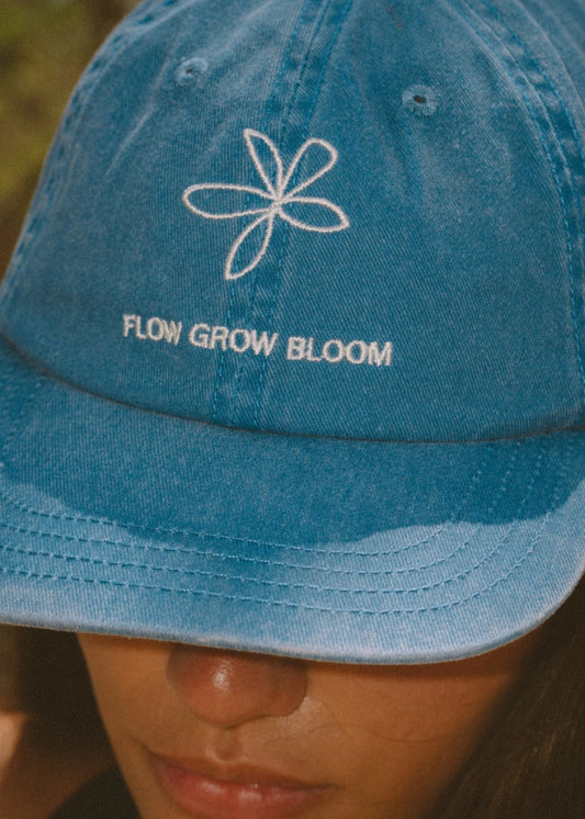 FLOW GROW BLOOM DAD CAP | AZURE BLUE