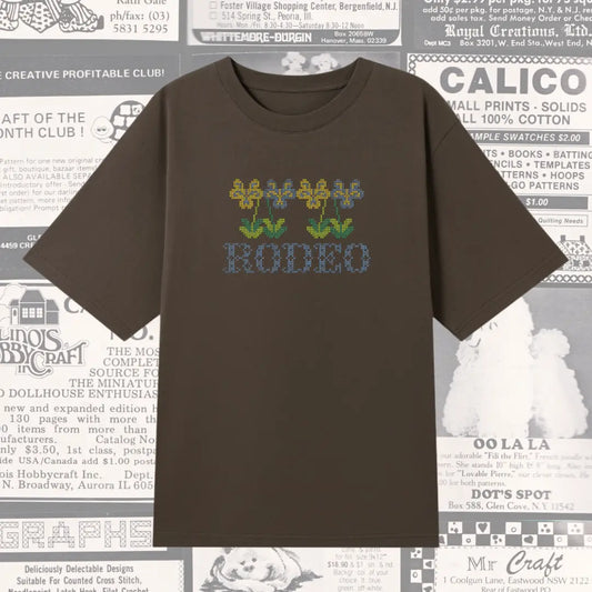 Rodeo Embroidery Fellow Pansies Cross Stitch T-Shirt