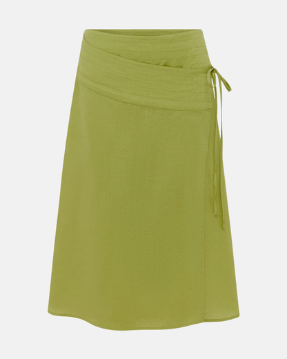 Olga Joan Tie-Waist Skirt Pistacchio