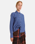 Damson Madder Talia Ruched Shirt Blue Check