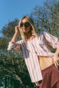 ALPINE COTTON STRIPE SHIRT | LIGHT BLUSH
