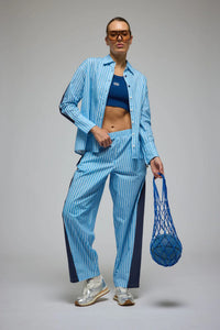 LIBBY COTTON STRIPE PANT | SKY BLUE STRIPE