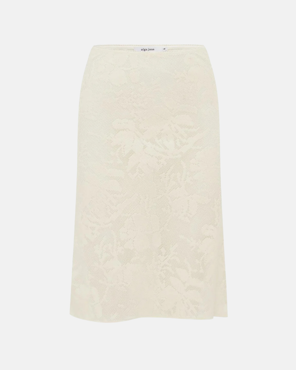 Olga Joan Bias Knee Skirt Burro Lace