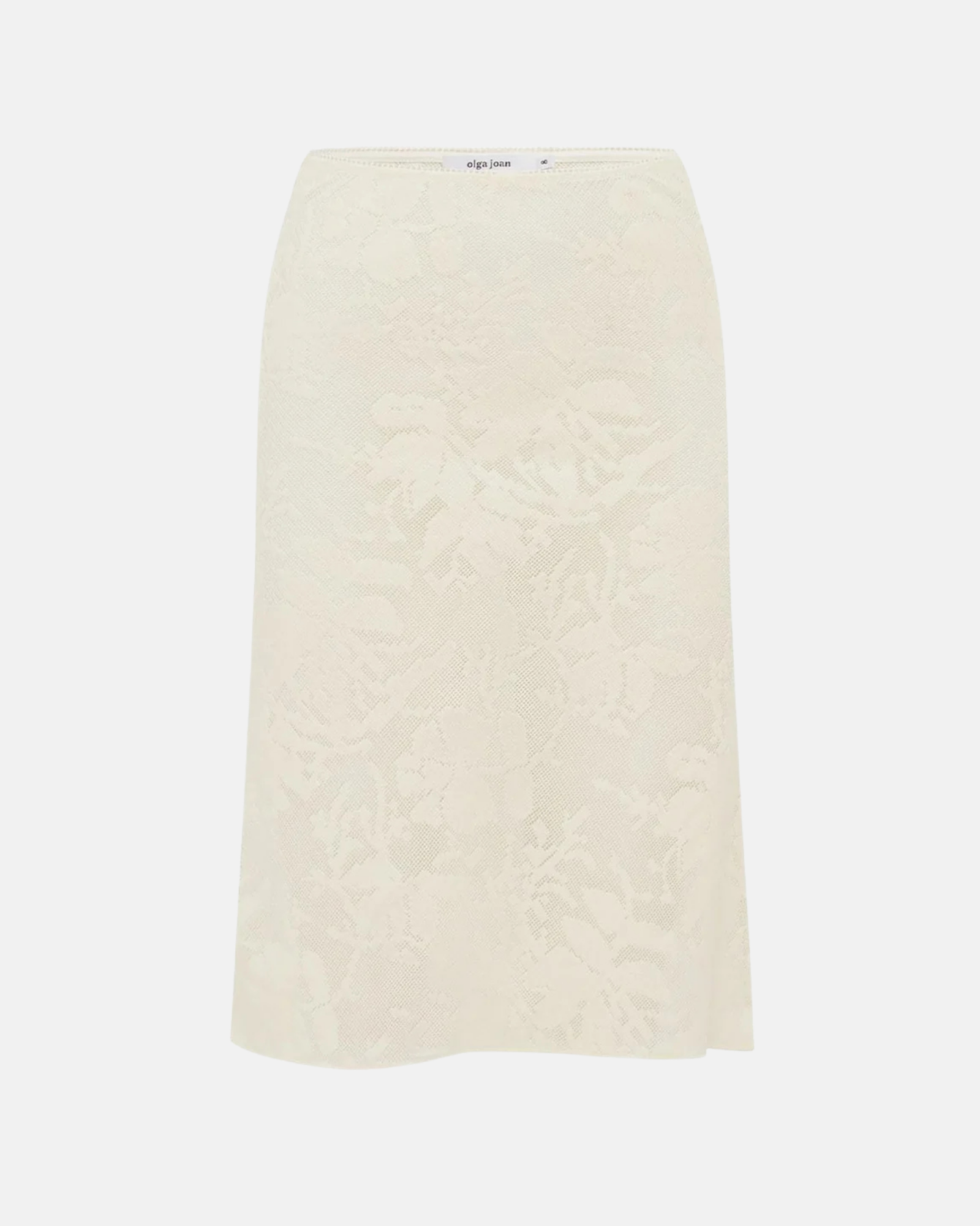 Olga Joan Bias Knee Skirt Burro Lace