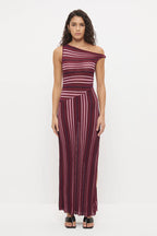 Mon Renn Selena Knit Dress Berry Stripe