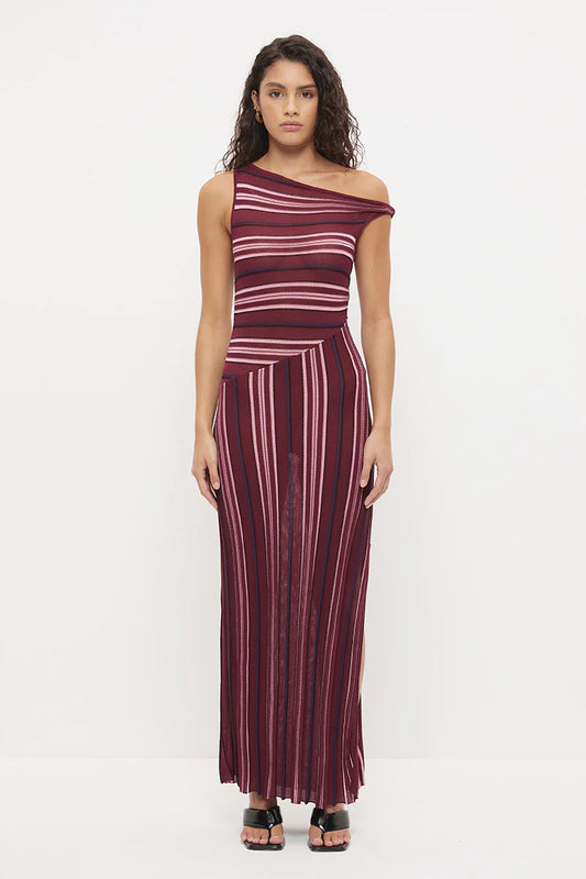 Mon Renn Selena Knit Dress Berry Stripe