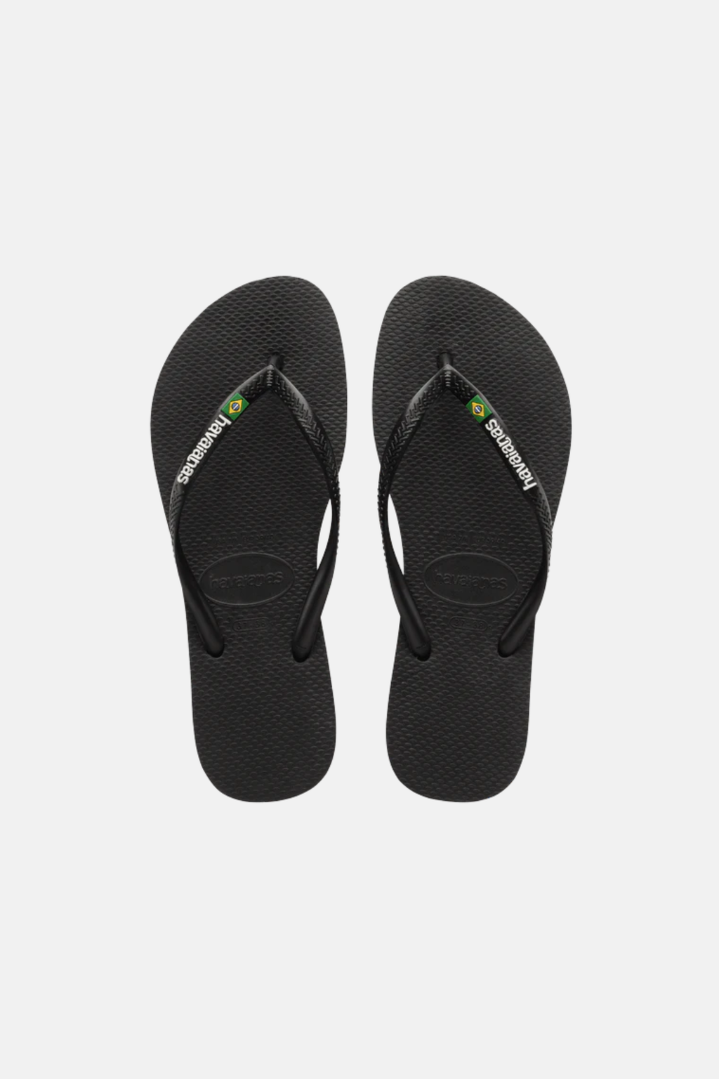 Havaianas Slim Brazil Flag Thongs Black