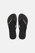 Havaianas Slim Brazil Flag Thongs Black
