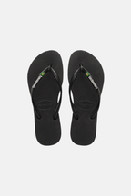 Havaianas Slim Brazil Flag Thongs Black