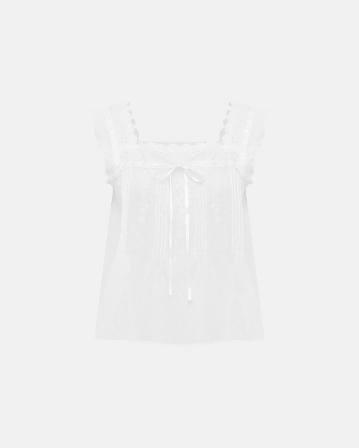 Olga Joan Prairie Camisole Bianca