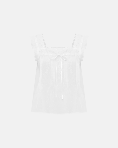 Olga Joan Prairie Camisole Bianca