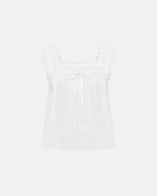 Olga Joan Prairie Camisole Bianca