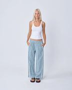Near The Sea Racer Pant Blue Plaid