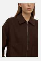 DALLAS WOOL JACKET | DARK CHOC