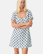 Near The Sea Cove Dress Baby Blue Polka Dot