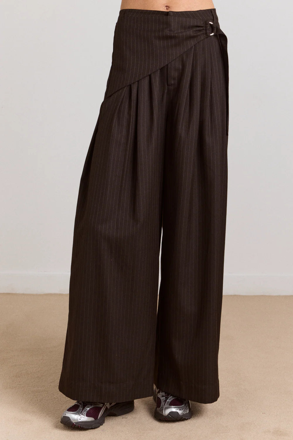 FABIA TROUSER | CHOC PINSTRIPE