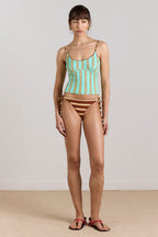 Damson Madder Trudi Tankini Top Mint Stripe Print