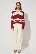 COSMO KNIT JUMPER | BURGUNDY CREAM STRIPE
