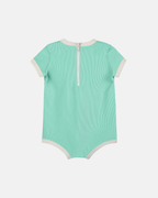 Zulu & Zephyr Mini Stripe Infant Onesie Aqua
