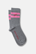 DAMSON MADDER CALF LENGTH SOCKS | GREY & PINK