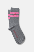 Damson Madder Calf Length Socks Grey & Pink