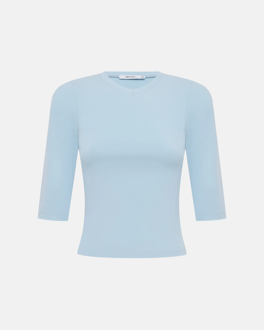Olga Joan Baby V-Neck Top Cielo