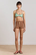 Damson Madder Trudi Boy Short Brown Stripe Print